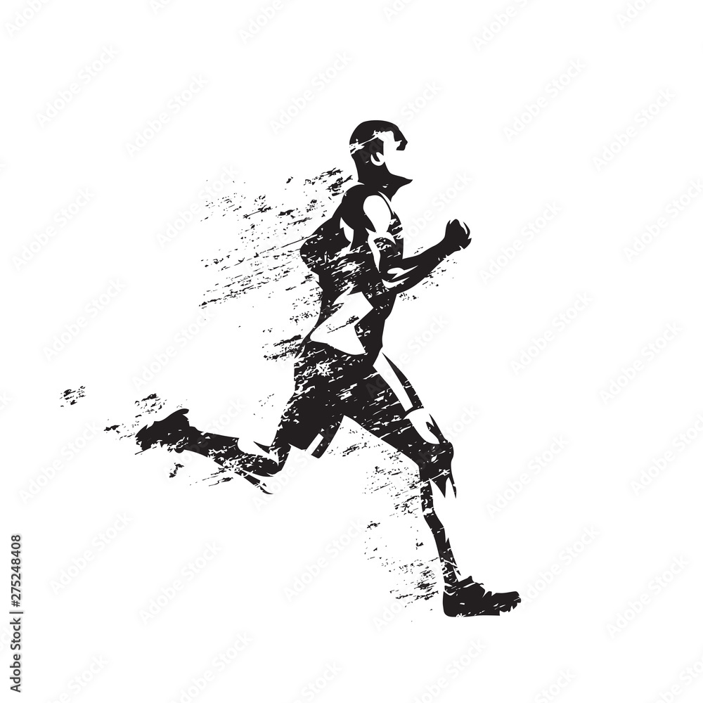 Running man, abstract isolated vector silhouette. Run, sprinting athlete  Stock Vector | Adobe Stock