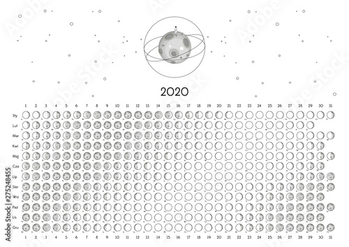 Kalendarz księżycowy 2020