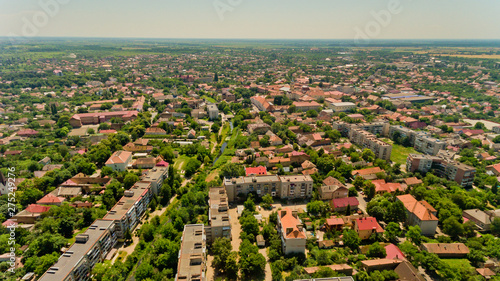 Aerial view of a typical european village. © leo_nik
