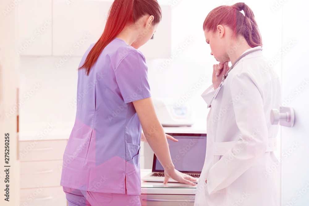 Fototapeta premium Medical personel (doctors, nurses and dentists) during different procedures with patients.