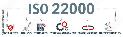 ISO 22000 banner concept. Vector illustration