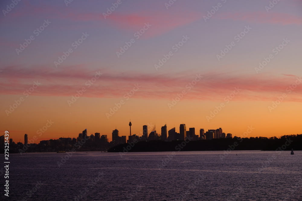 Sunset over Sydney CBD