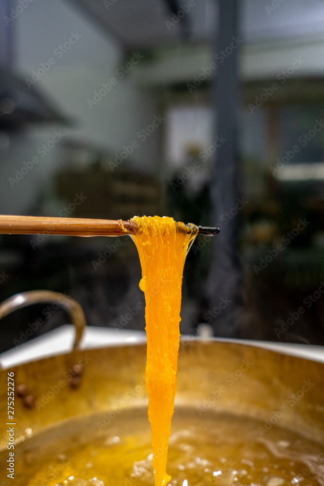 Close up homemade Dessert made from egg yolks or Thai desserts. (Selective focus) Close up homemade Dessert made from egg yolks or Thai desserts. (Selective focus)