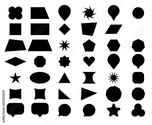 Geometric and popular, universal shapes vector set, collection