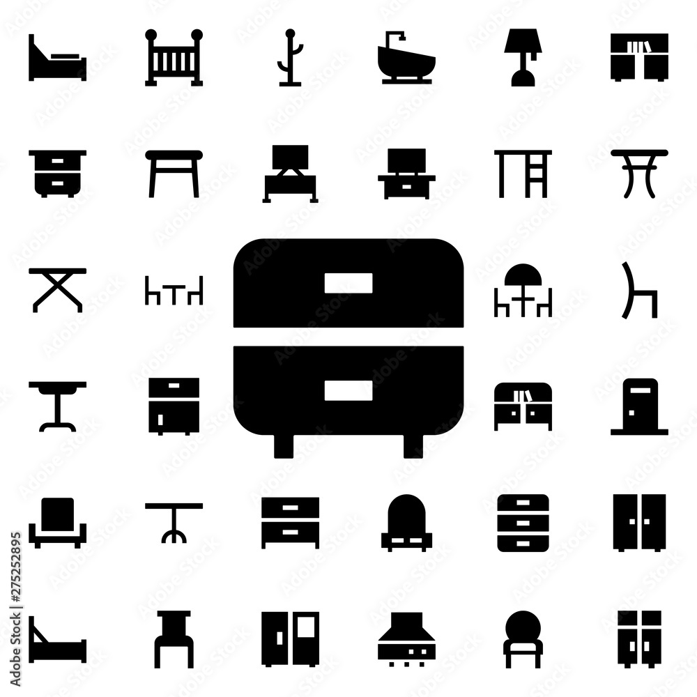 Nightstand icon. Universal set of furniture for website design and development, app development Nightstand icon. Universal set of furniture for website design and development, app development