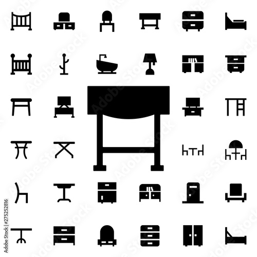 Table icon. Universal set of furniture for website design and development, app development