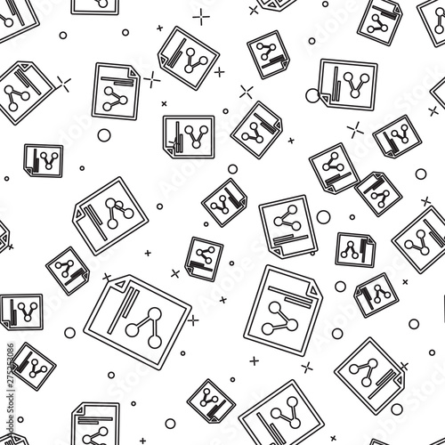 Black Share file icon isolated seamless pattern on white background. File sharing. File transfer sign. Vector Illustration photo