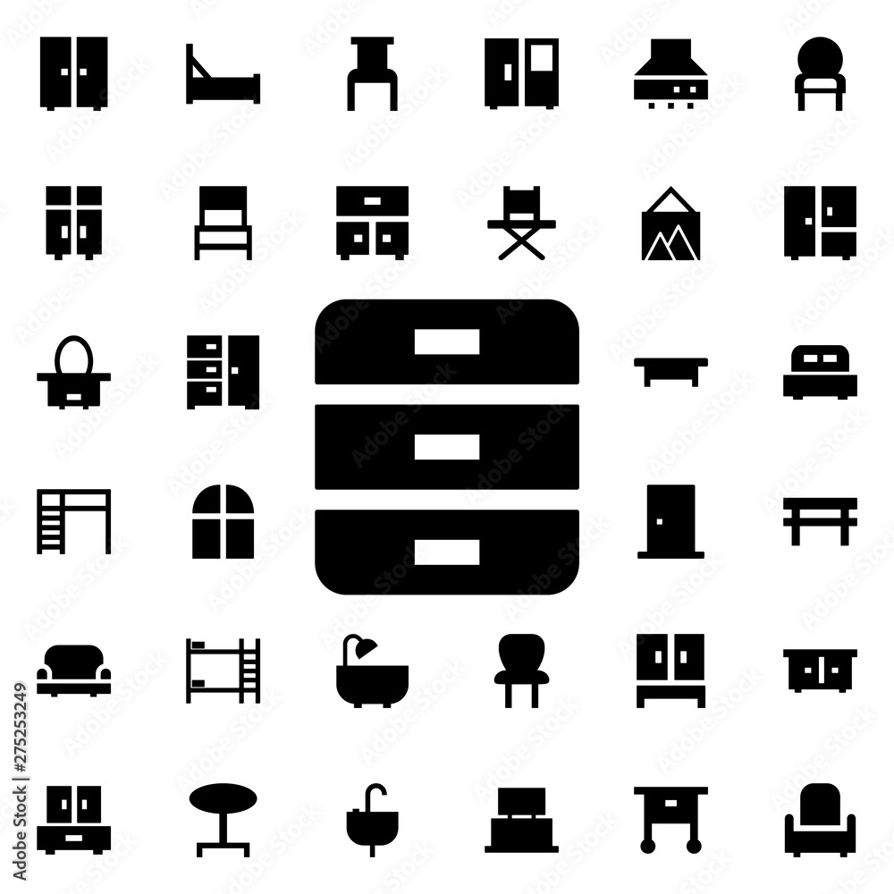Nightstand icon. Universal set of furniture for website design and development, app development Nightstand icon. Universal set of furniture for website design and development, app development