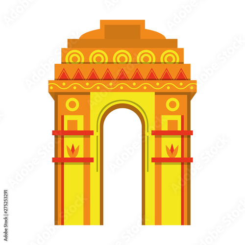 indian building monuments icon cartoon