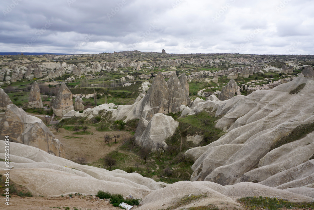 Scenic view of Goreme landscape with fairy chimney from the view point