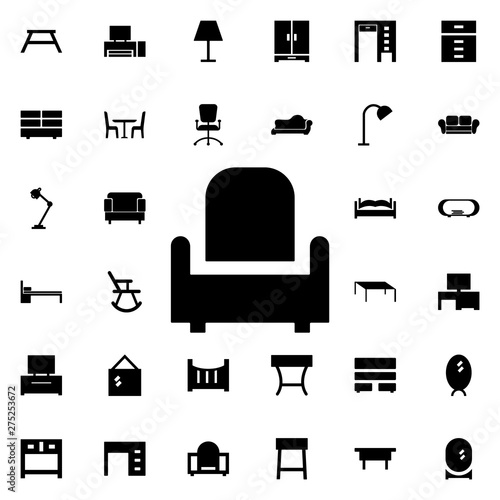 Armchair icon. Universal set of furniture for website design and development, app development