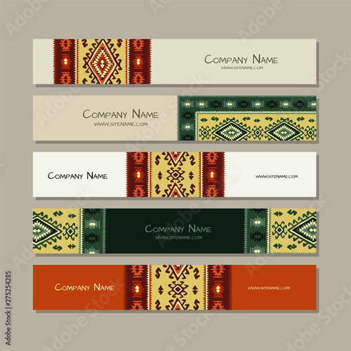 Banners design, folk ornament