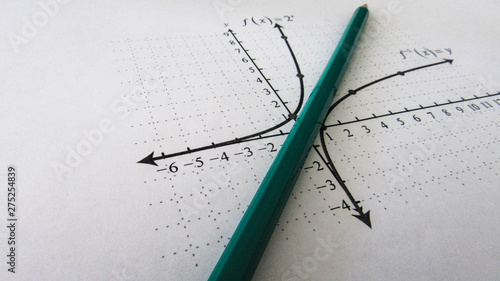 Photography Graphical representation of math functions and a pencil