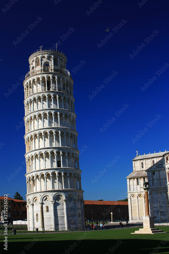 Ancient leaning tower in Pisa, Italy
