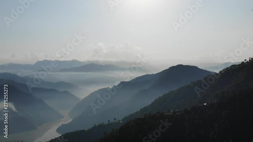 sunset in mountains