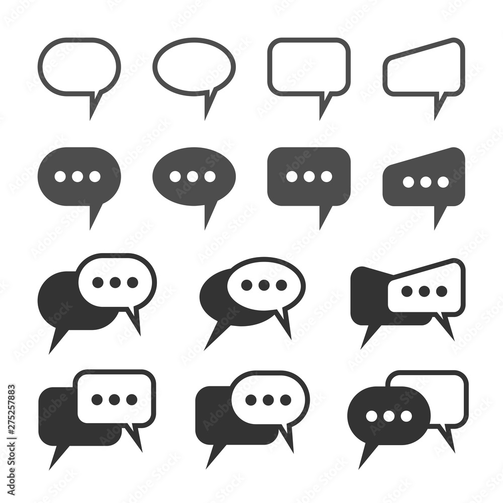 Chat and Speech Bubble icons Set Chat and Speech Bubble icons Set