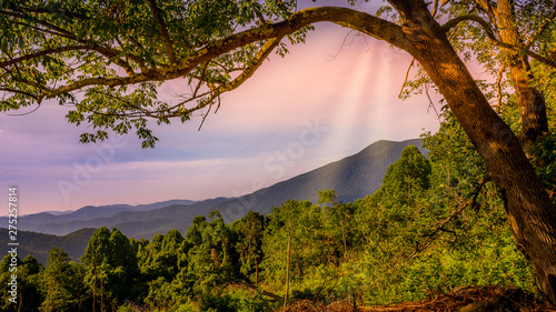 Photos Shenandoah National Park Mountain with Clouds and Sun