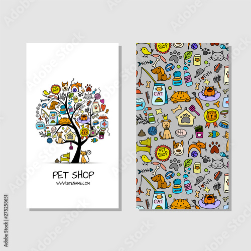 Pet shop, business cards design