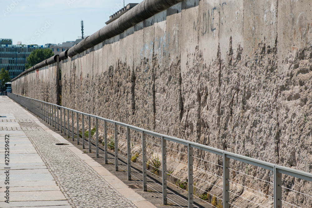 A preserved section of the Berlin Wall   -