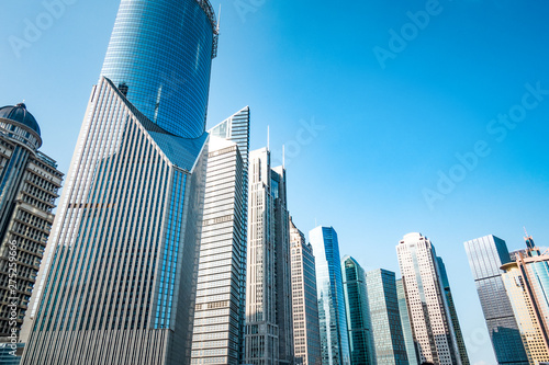 the modern building of the lujiazui financial centre in shanghai china.