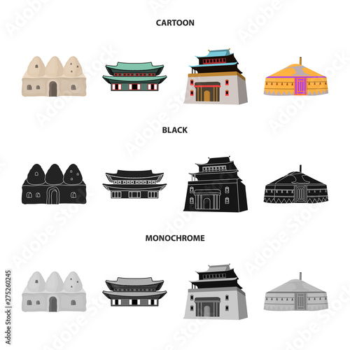Vector illustration of town and chinatown icon. Collection of town and asian stock vector illustration.