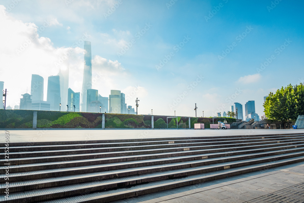 modern city,shanghai skyline in daytime