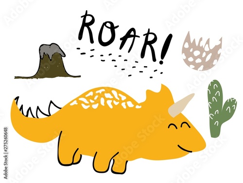 cute dinosaur print . childish vector illustration for kids t shirt, clothes