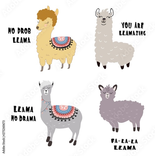 cute llama print. childish vector illustration for kids t shirt,clothes