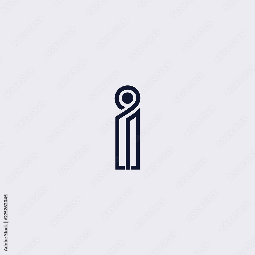Minimal line letter initial I logo. Abstract and elegant shape font sign. logotype vector design template for personal identity branding, creative industry, web, business, corporate and company Minimal line letter initial I logo. Abstract and elegant shape font sign. logotype vector design template for personal identity branding, creative industry, web, business, corporate and company