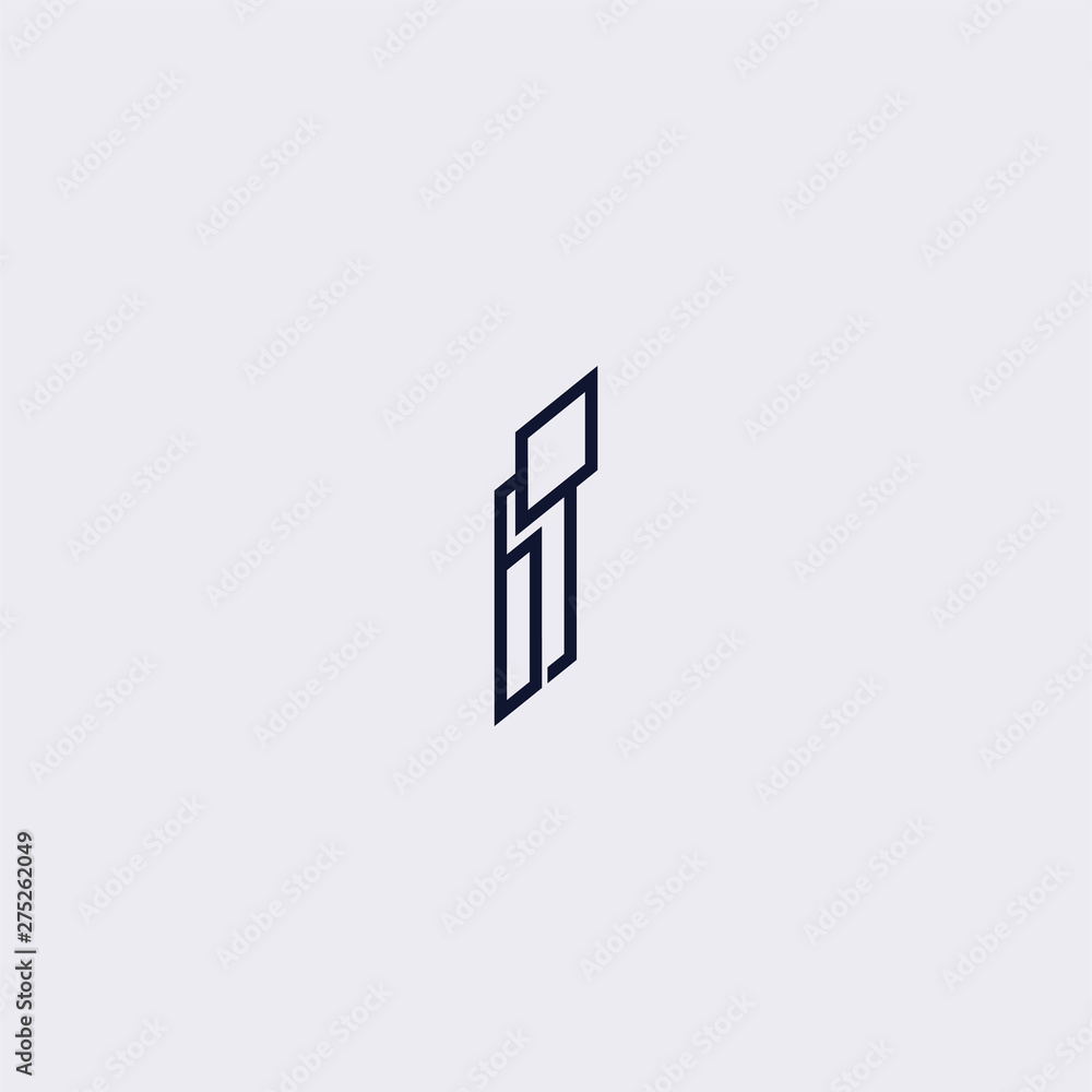 Minimal line letter initial I logo. Abstract and elegant shape font sign. logotype vector design template for personal identity branding, creative industry, web, business, corporate and company Minimal line letter initial I logo. Abstract and elegant shape font sign. logotype vector design template for personal identity branding, creative industry, web, business, corporate and company