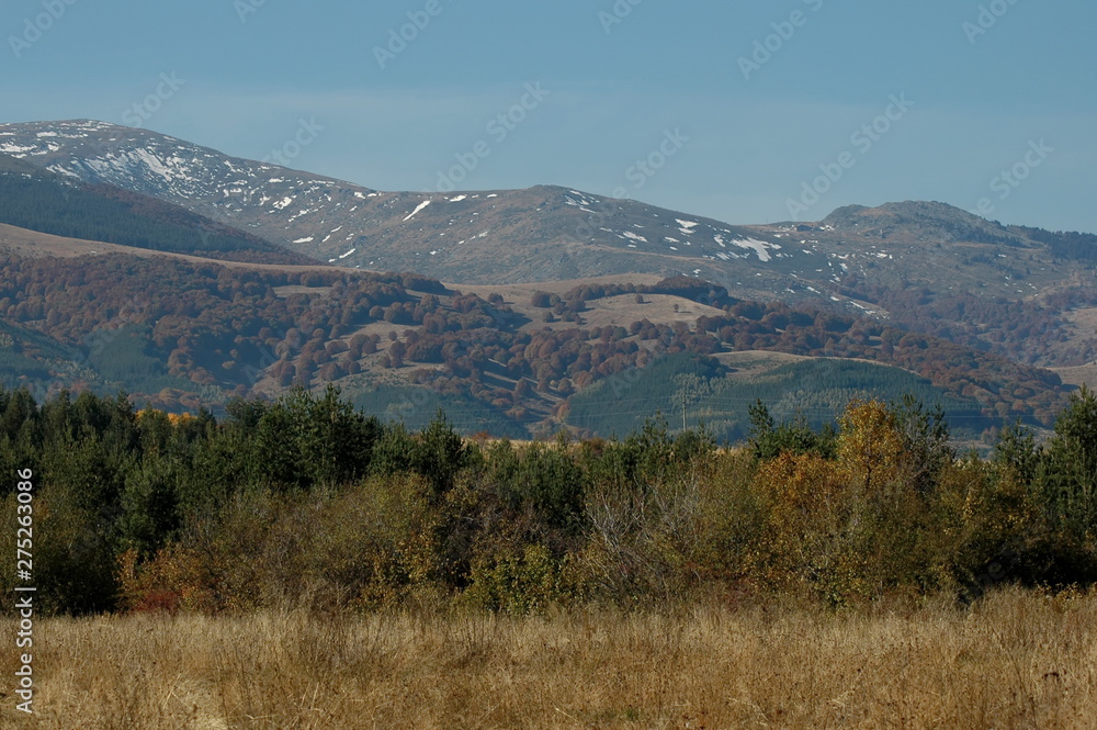 Landscape at Plana and Vitosha mountain region in Bulgaria