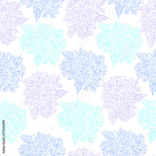 Beautiful seamless pattern with Peony flowers. Vector illustration