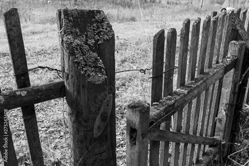 old wicket of an abandoned house in the village