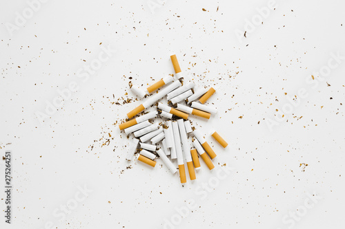 Top view pile of cigarettes