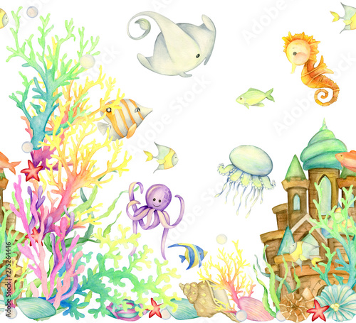 Naklejka świat egzotyczny kreskówka lato podwodny