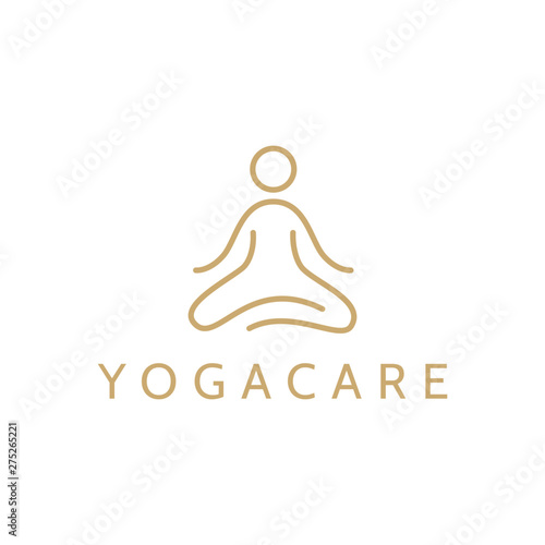Abstract Yoga Logo template design. Human pose icon.