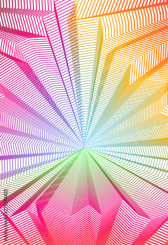 Vector surreal illusion art for design, line art 3d dimensional textured inner space, hallucinogen drug trip theme. Fantastic psychedelic trendy modern op art, optical dimensional illusion.