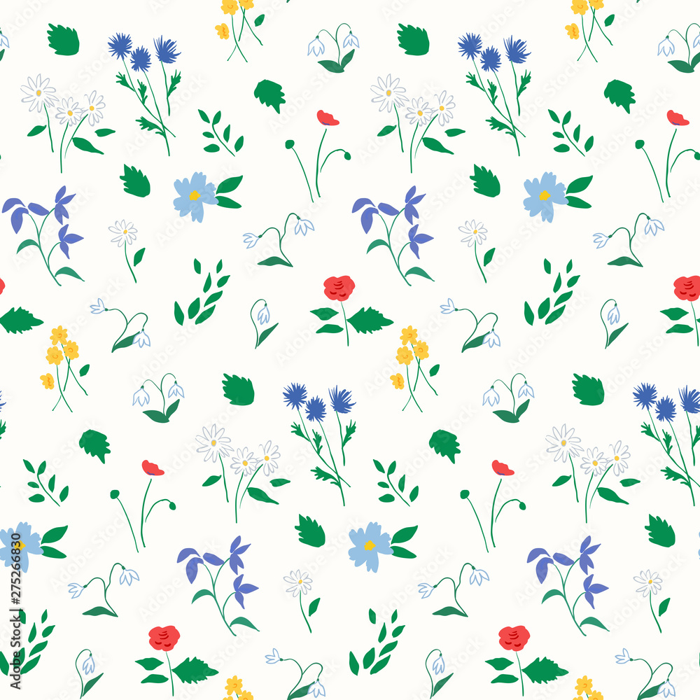 Wildflowers seamless pattern Wildflowers seamless pattern