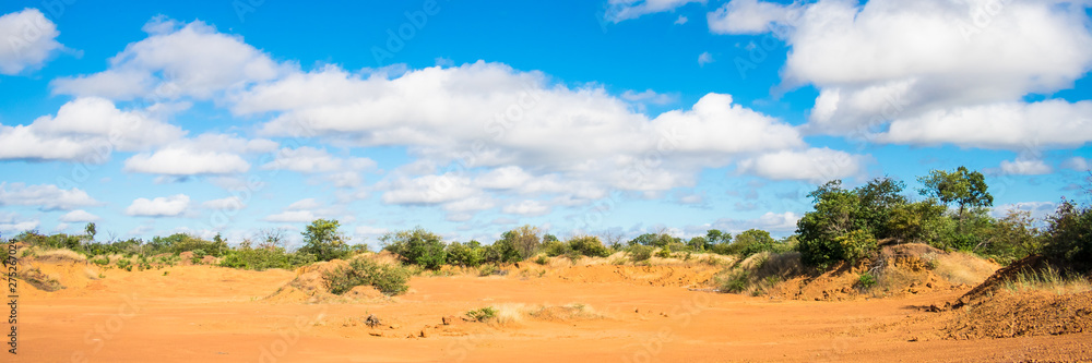 Panoramic view of the sertao landscape: an abandonded quarry in Oeiras, Piaui (Northeast Brazil)