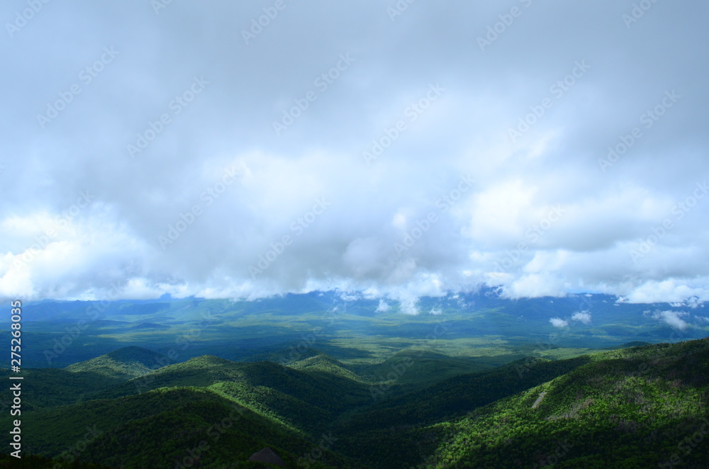 clouds over mountains