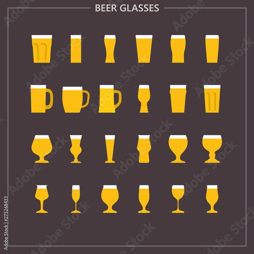 Beer glasses  colored iconset 