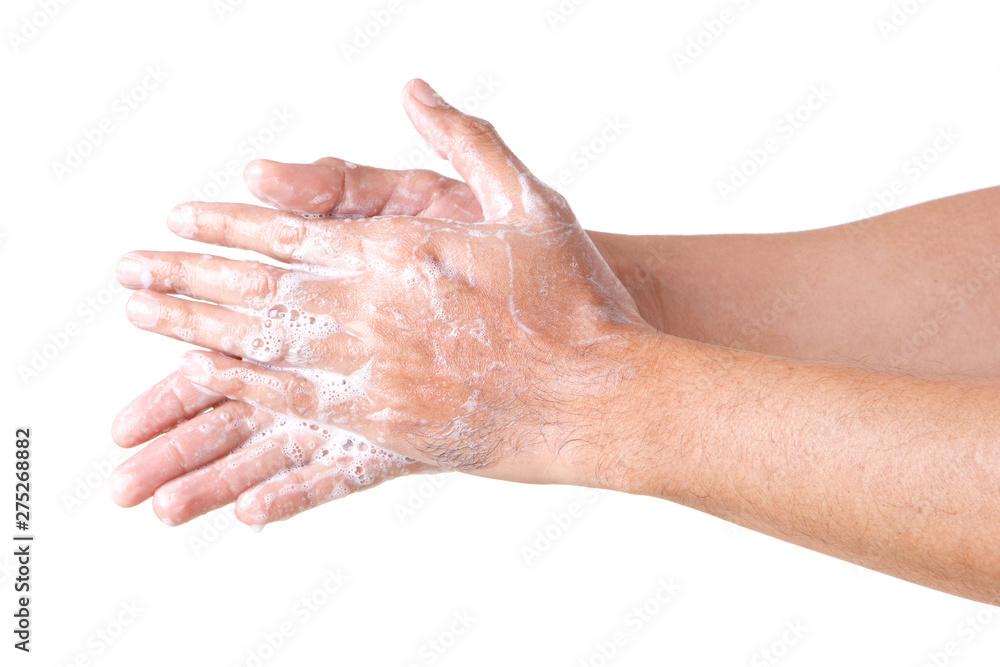 Cleaning Hands. Washing hands. ISOLATED ON WHITE BACKGROUND. Cleaning Hands. Washing hands. ISOLATED ON WHITE BACKGROUND.