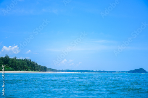 The beauty of the sea, the beach And the blue sky Of Phra Thong Island Kuraburi District, Phang Nga Province, Thailand.