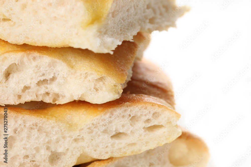 close up on traditional italian focaccia with copy space for your text close up on traditional italian focaccia with copy space for your text