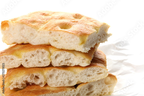 close up on traditional italian  focaccia with copy space for your text