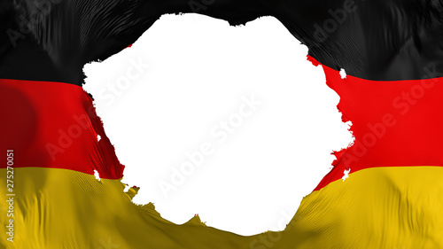 Broken Germany flag, white background, 3d rendering