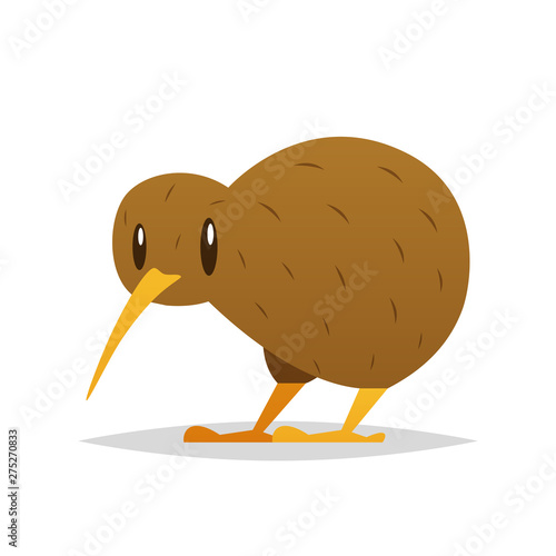 Cartoon kiwi bird vector isolated illustration