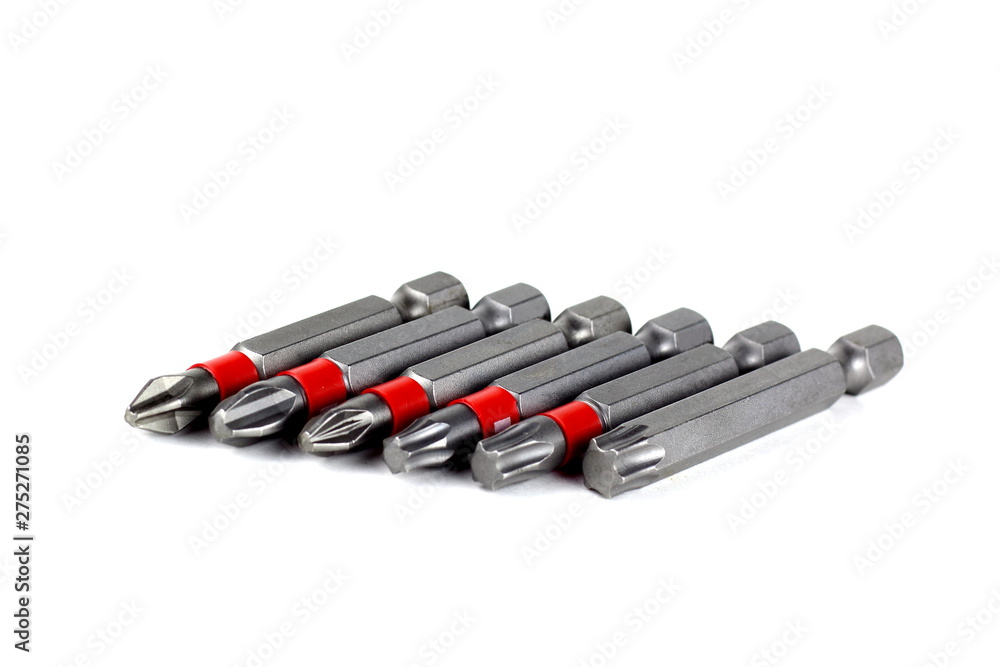 Set of nozzles for the screwdriver made of carbide metal. Set of nozzles for the screwdriver made of carbide metal.