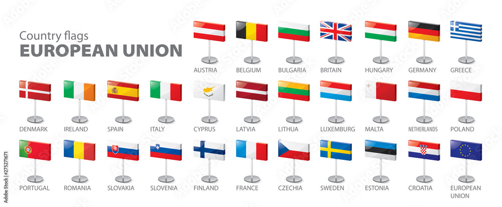 flags of the european union. Vector illustration. flags of the european union. Vector illustration.