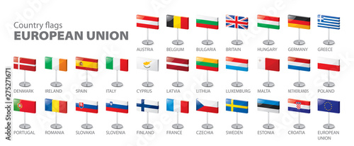 flags of the european union. Vector illustration.